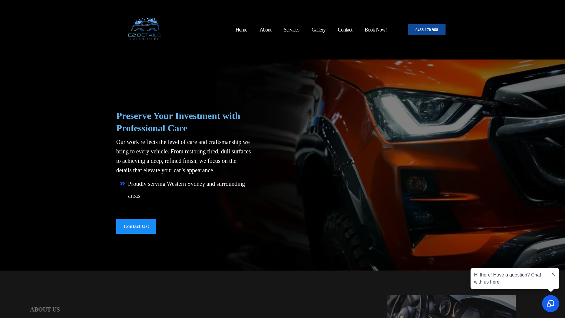 website screenshot of https://ezdetails.com.au/