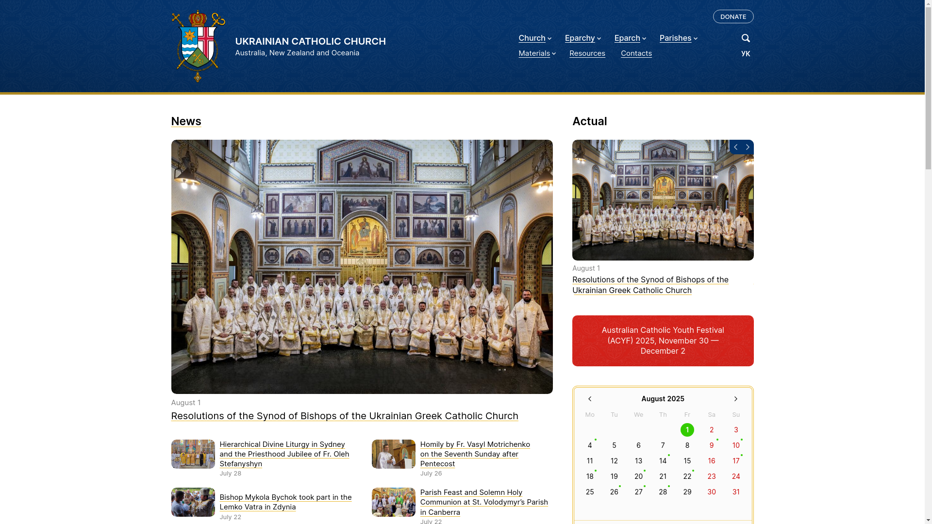 website screenshot of https://www.catholicukes.au/