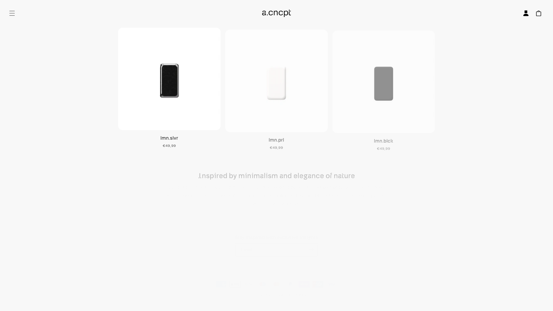 website screenshot of https://acncpt.com/