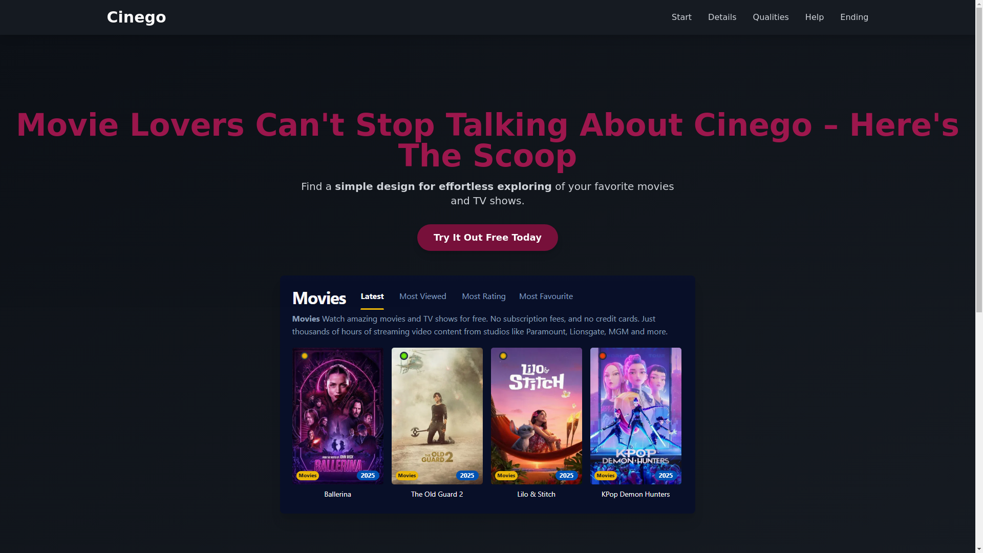 website screenshot of https://cinego-698k.pages.dev/
