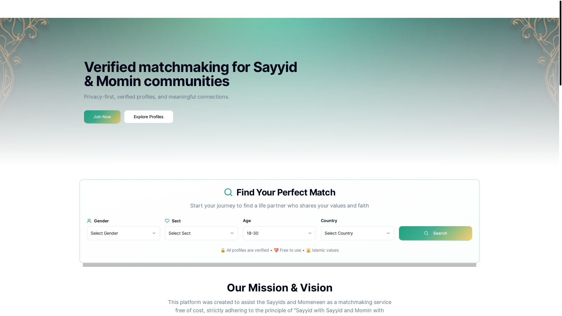 website screenshot of https://matrimonial-website1.pages.dev/
