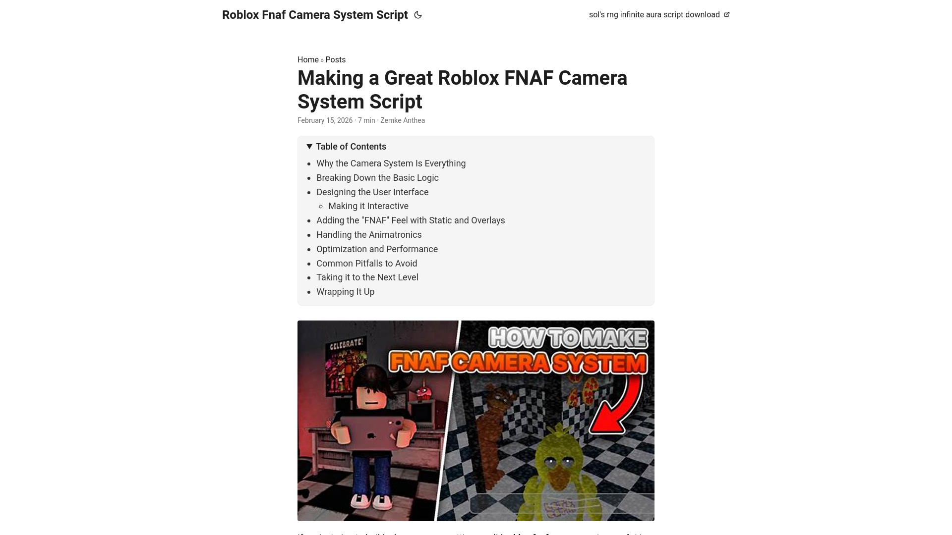website screenshot of https://roblox-fnaf-camera-system-script.pages.dev/