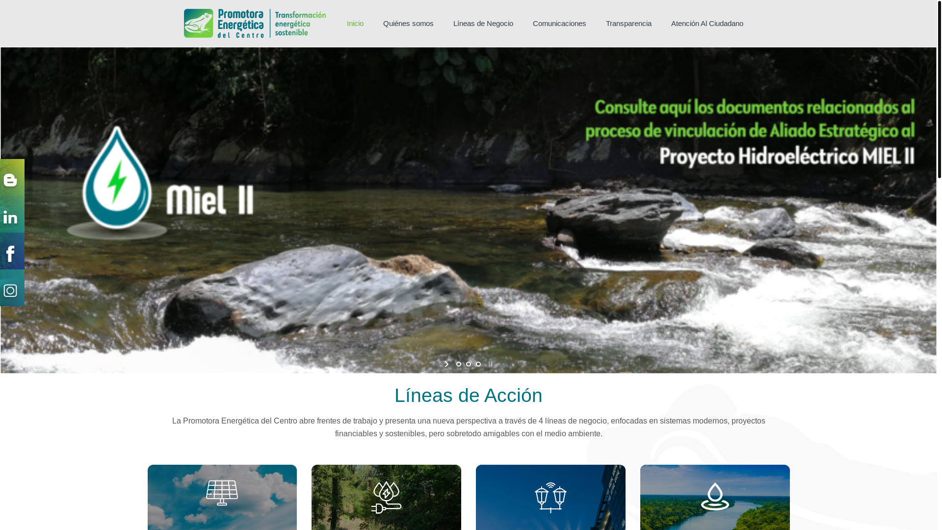 website screenshot of https://promotoraenergeticacentro.gov.co/