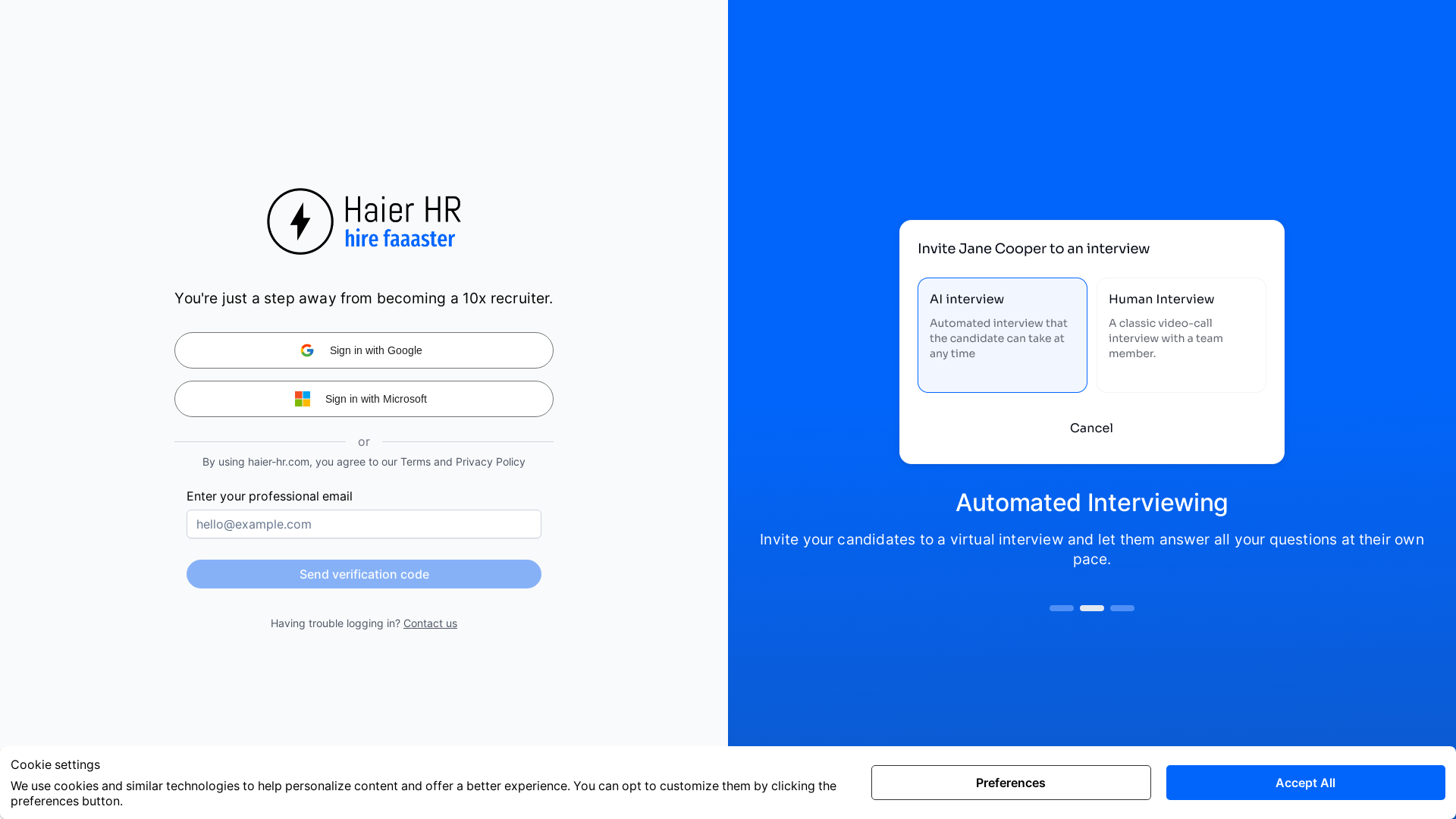 website screenshot of https://haier-web2.pages.dev/