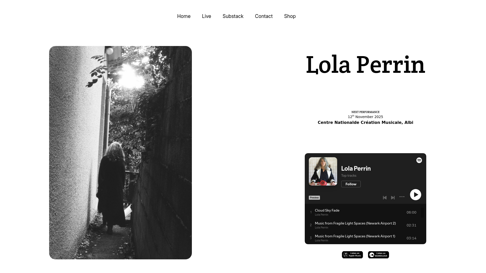 website screenshot of https://lolaperrin.pages.dev/