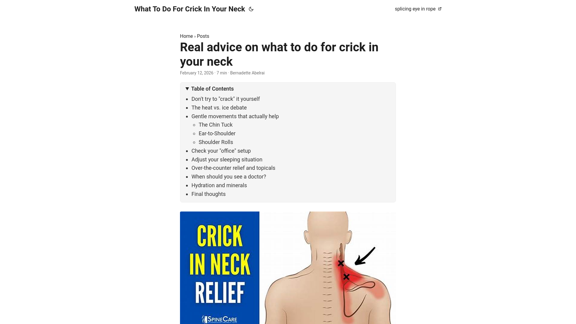 website screenshot of https://what-to-do-for-crick-in-your-neck.pages.dev/