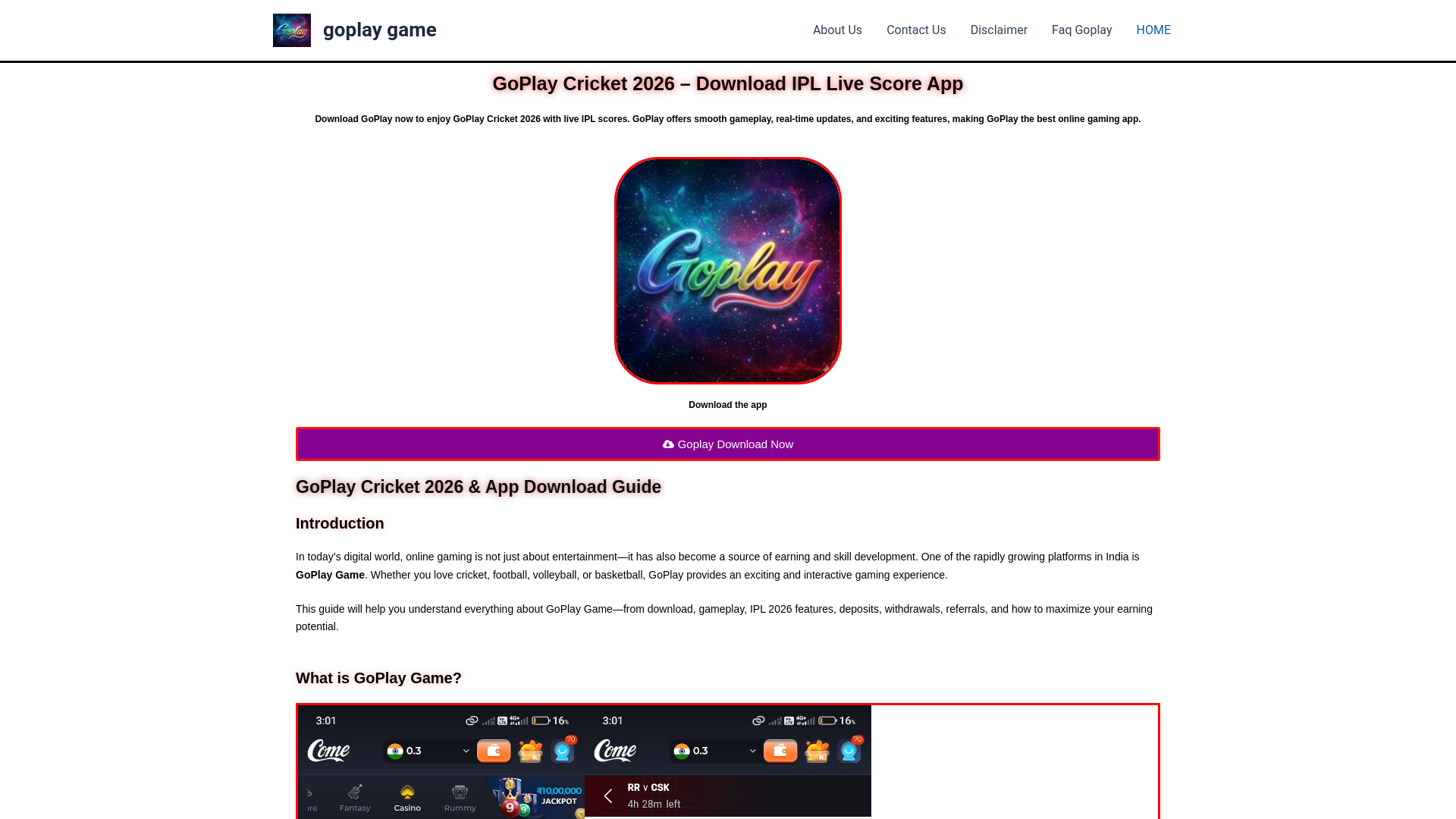 website screenshot of https://goplay-ipl.com/