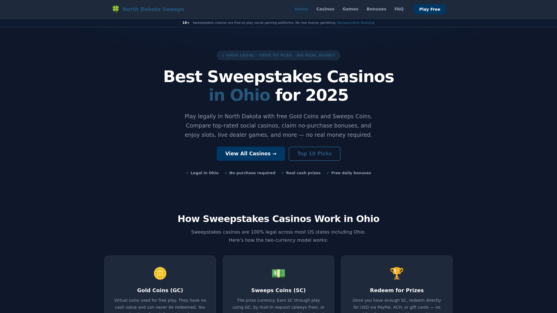 website screenshot of https://northdakotasweeps.pages.dev/