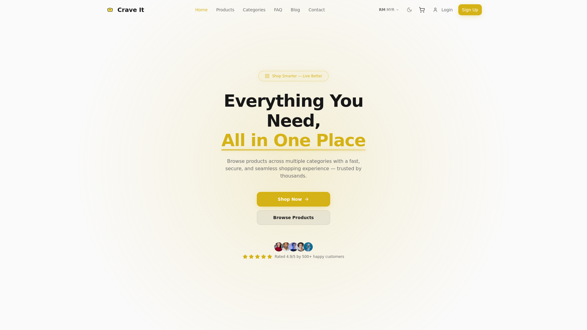 website screenshot of https://craveits.com