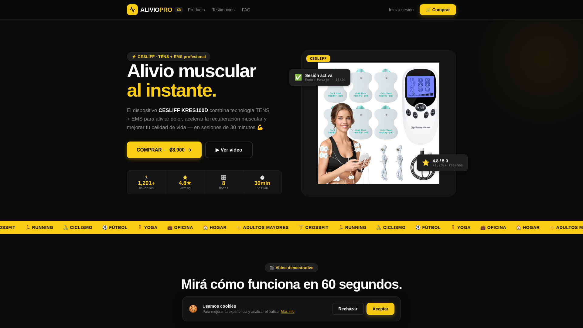 website screenshot of https://alivioprocr.store/