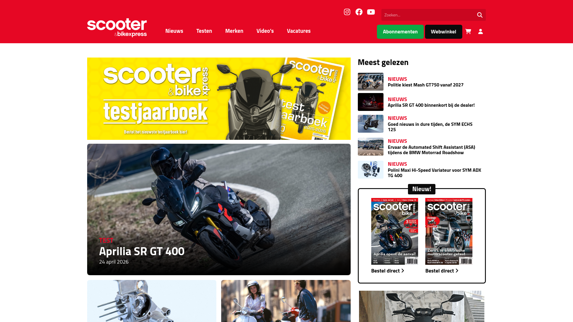 website screenshot of https://scooterxpress.nl