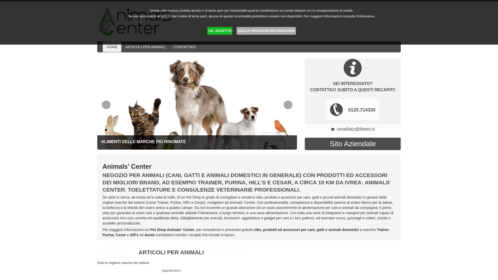 website screenshot of https://animalscenteraosta.it/