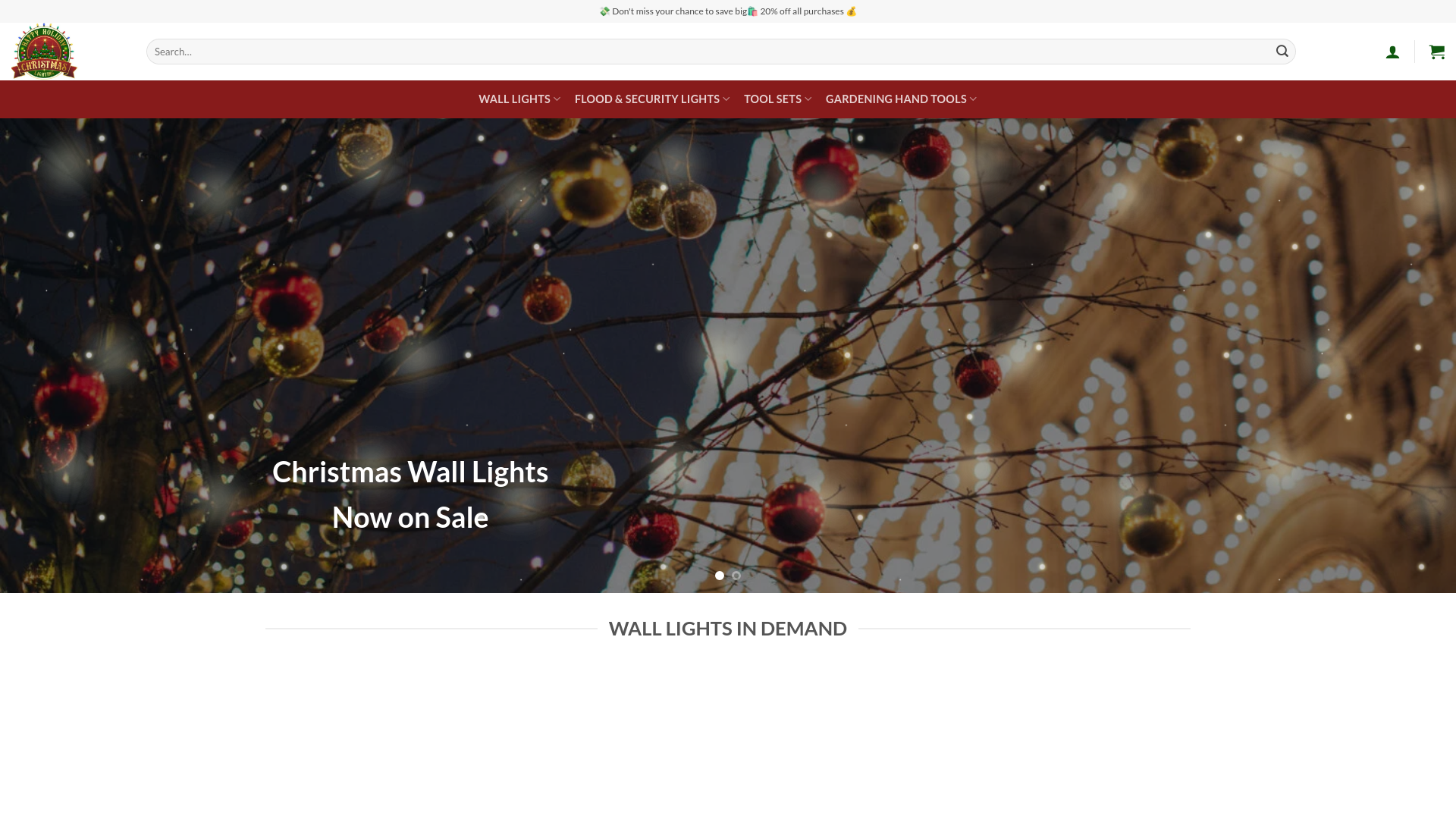 website screenshot of http://wallightschristmas.com/