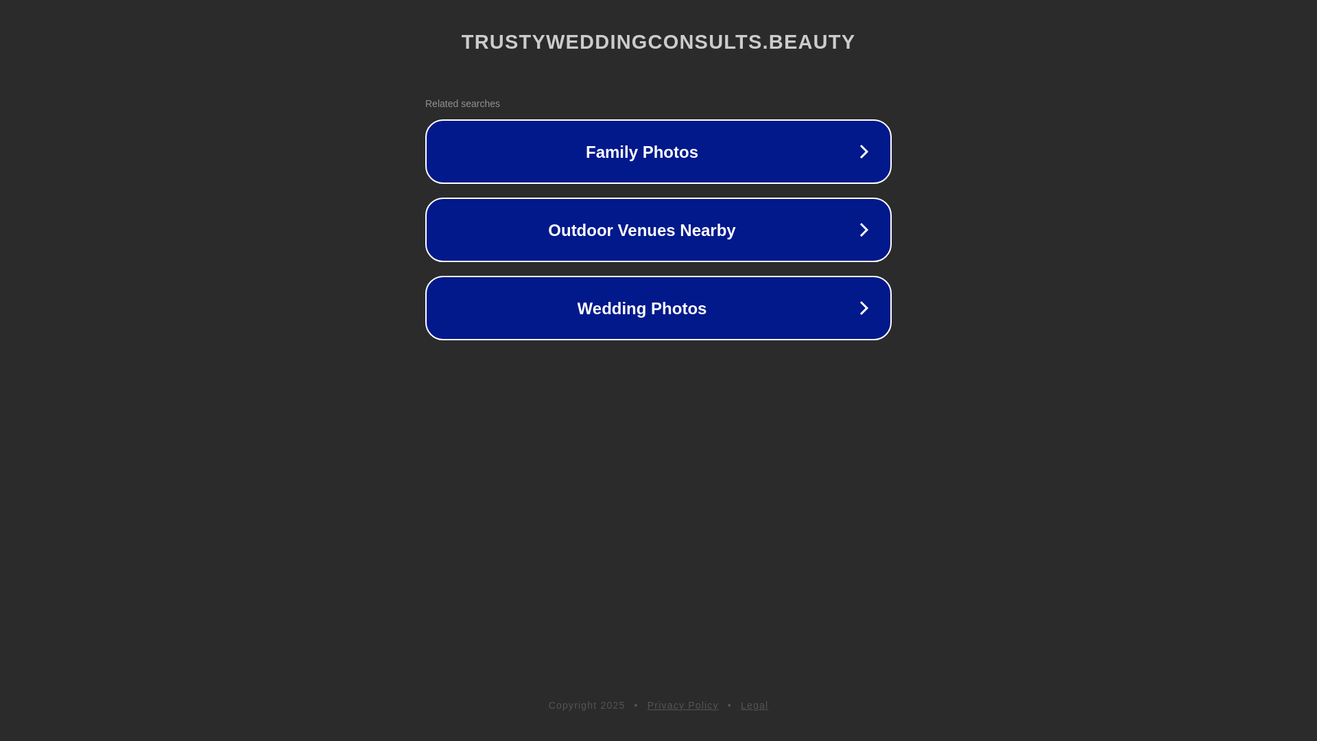 website screenshot of https://trustyweddingconsults.beauty/