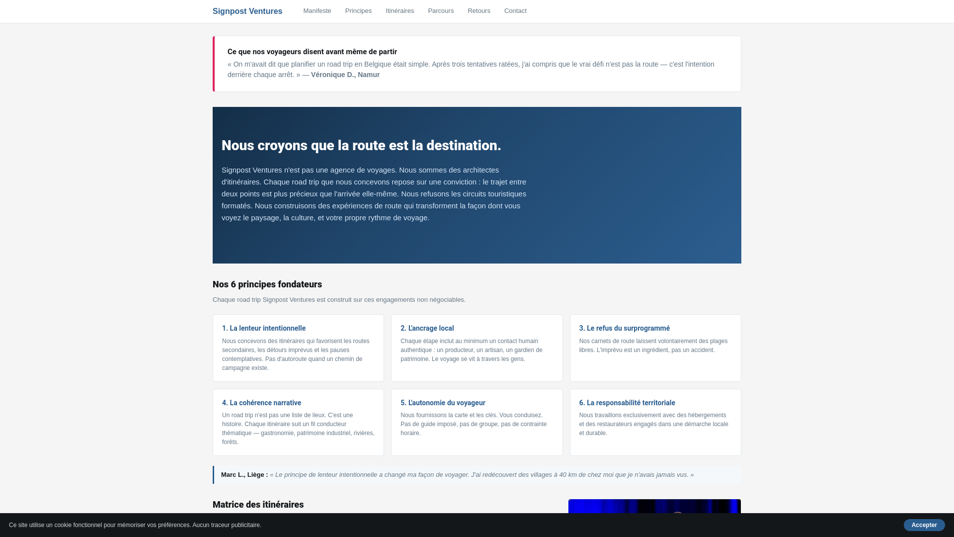 website screenshot of https://signpostventures.digital/