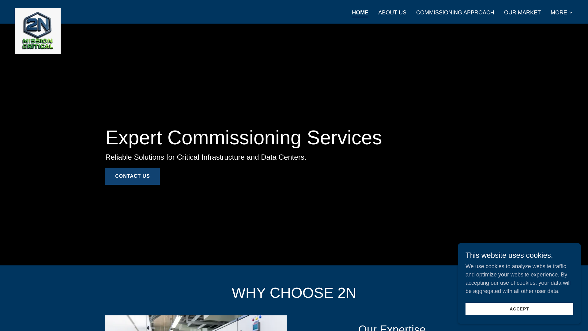 website screenshot of https://2nmissioncritical.com/