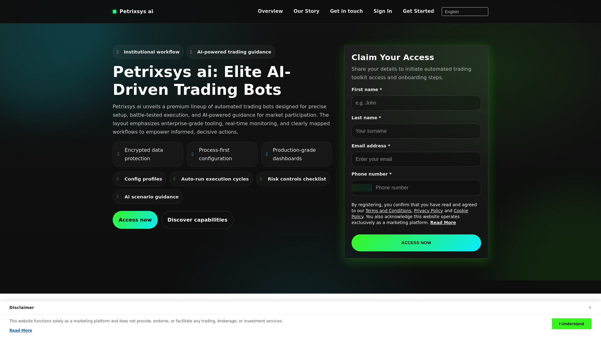 website screenshot of https://petrixsysai-click.pages.dev/