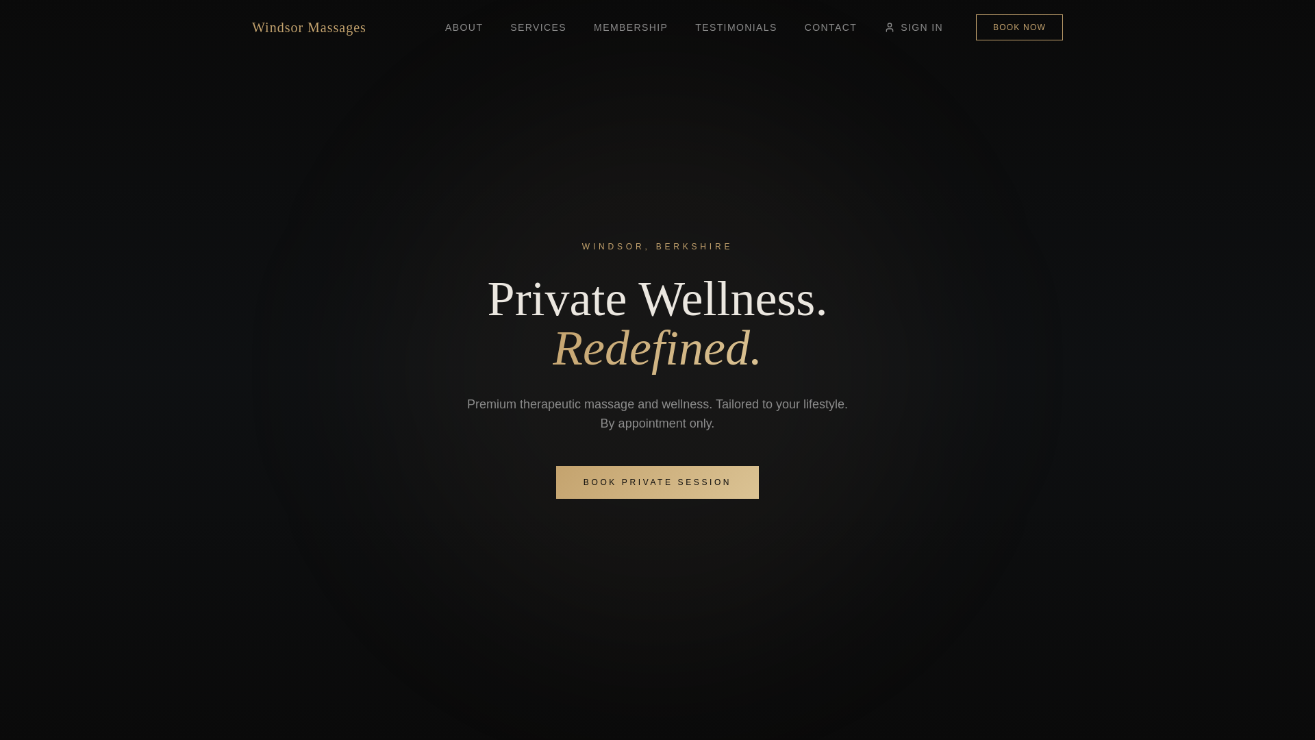 website screenshot of https://windsormassages.com
