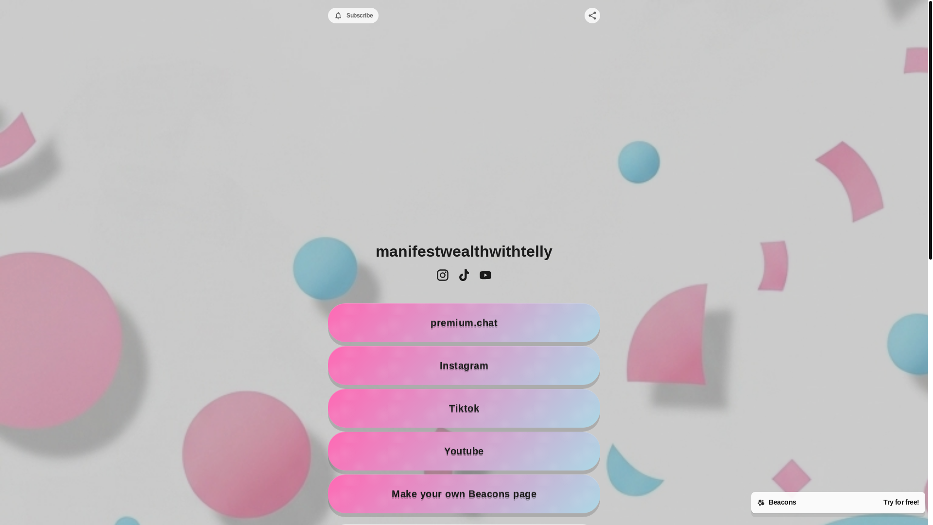 website screenshot of https://manifestwealthwithtelly.com/