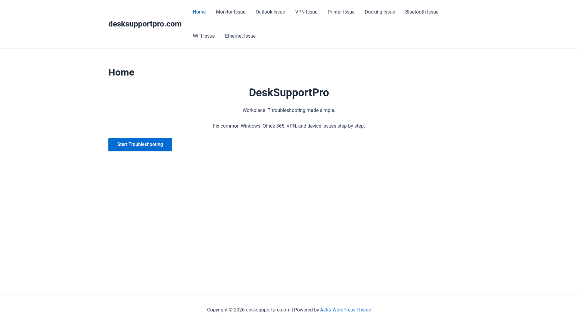 website screenshot of https://desksupportpro.com/