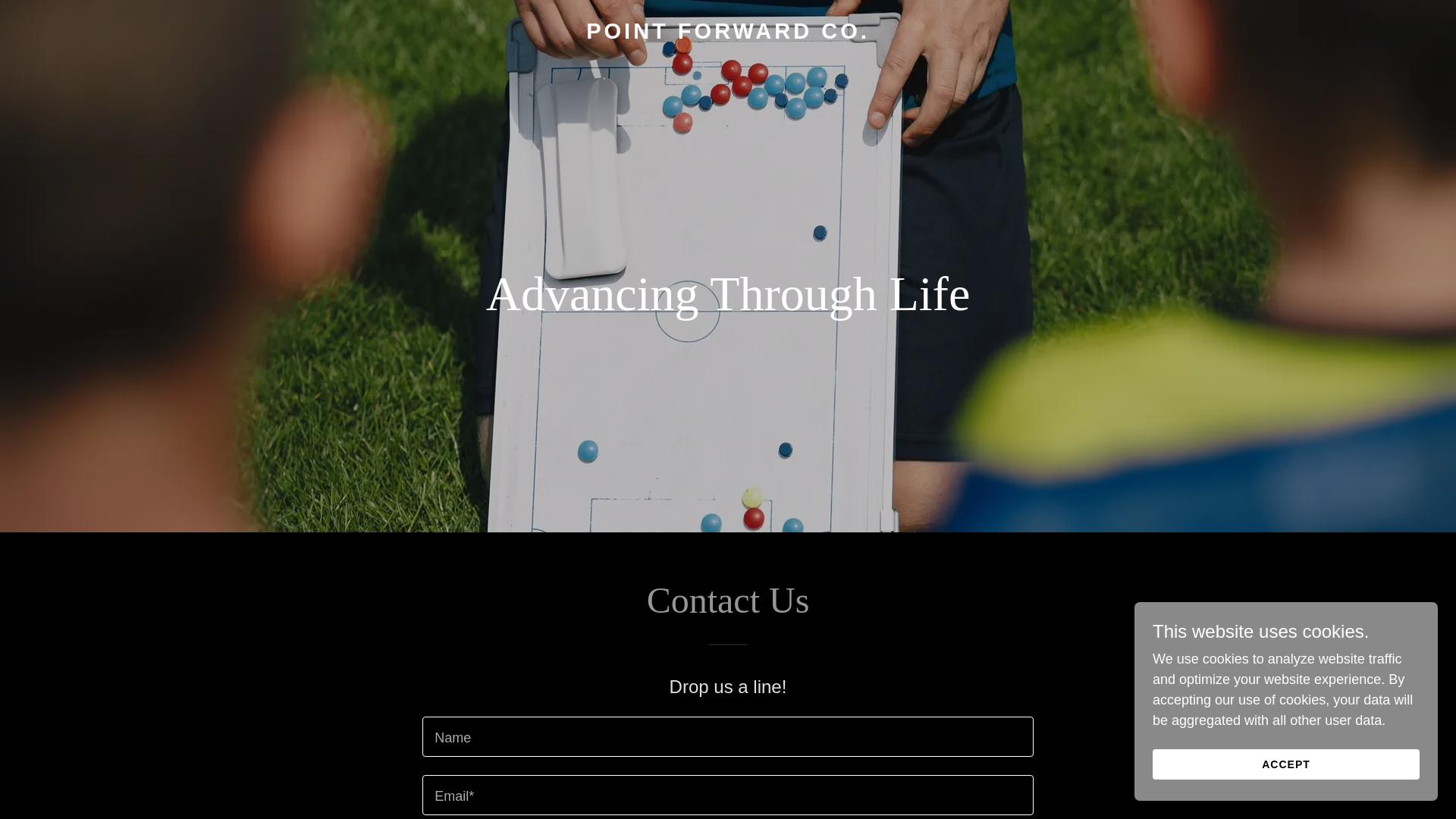 website screenshot of https://pointforwardco.com/