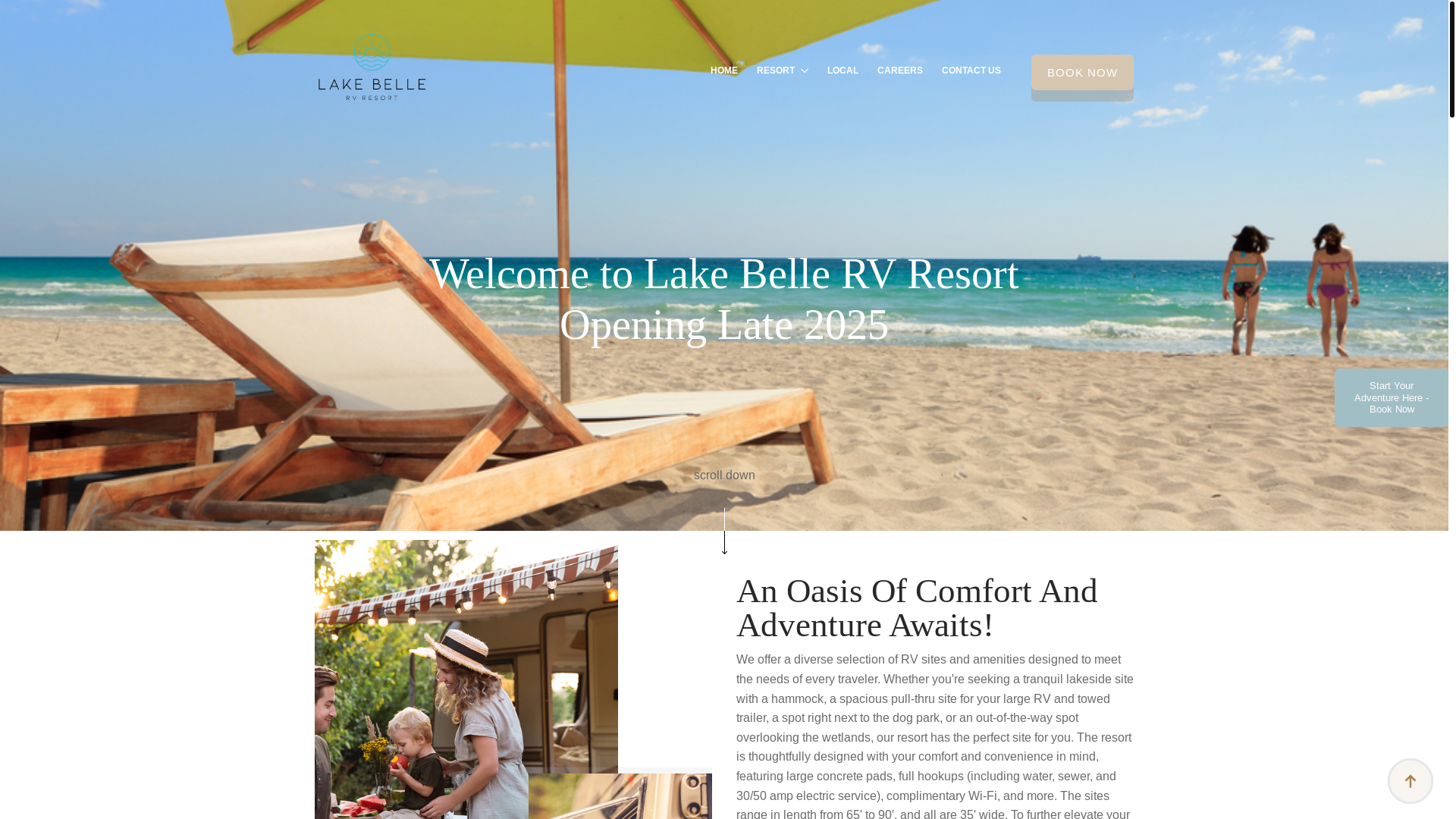 website screenshot of https://lakebelle.net/