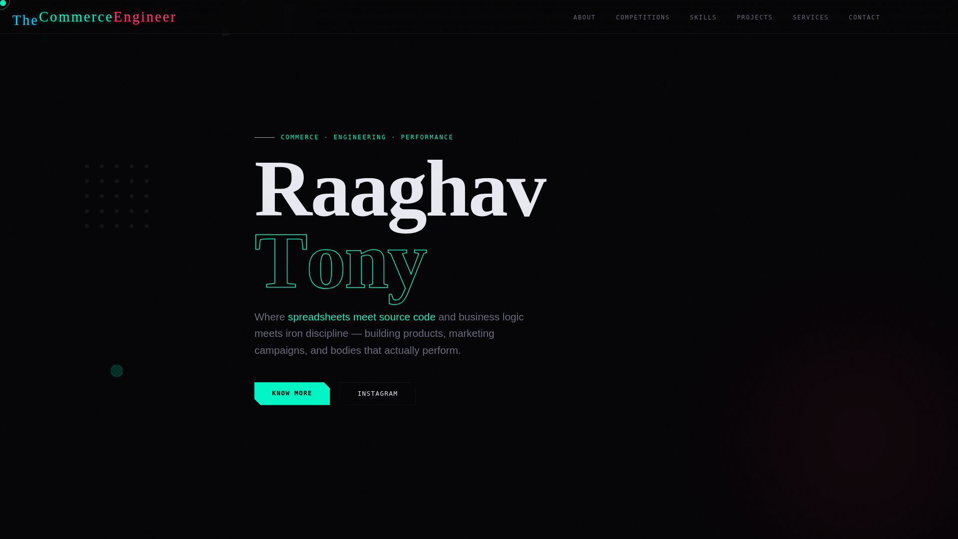 website screenshot of https://thecommerceengineer.pages.dev/