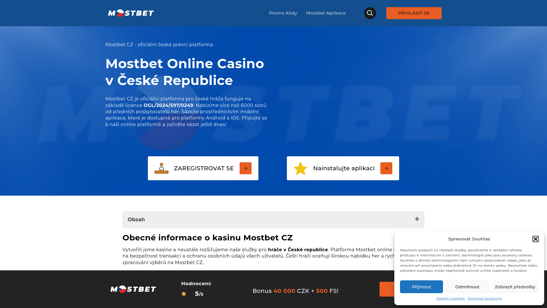 website screenshot of https://mostbetofficialwebsite.cz/