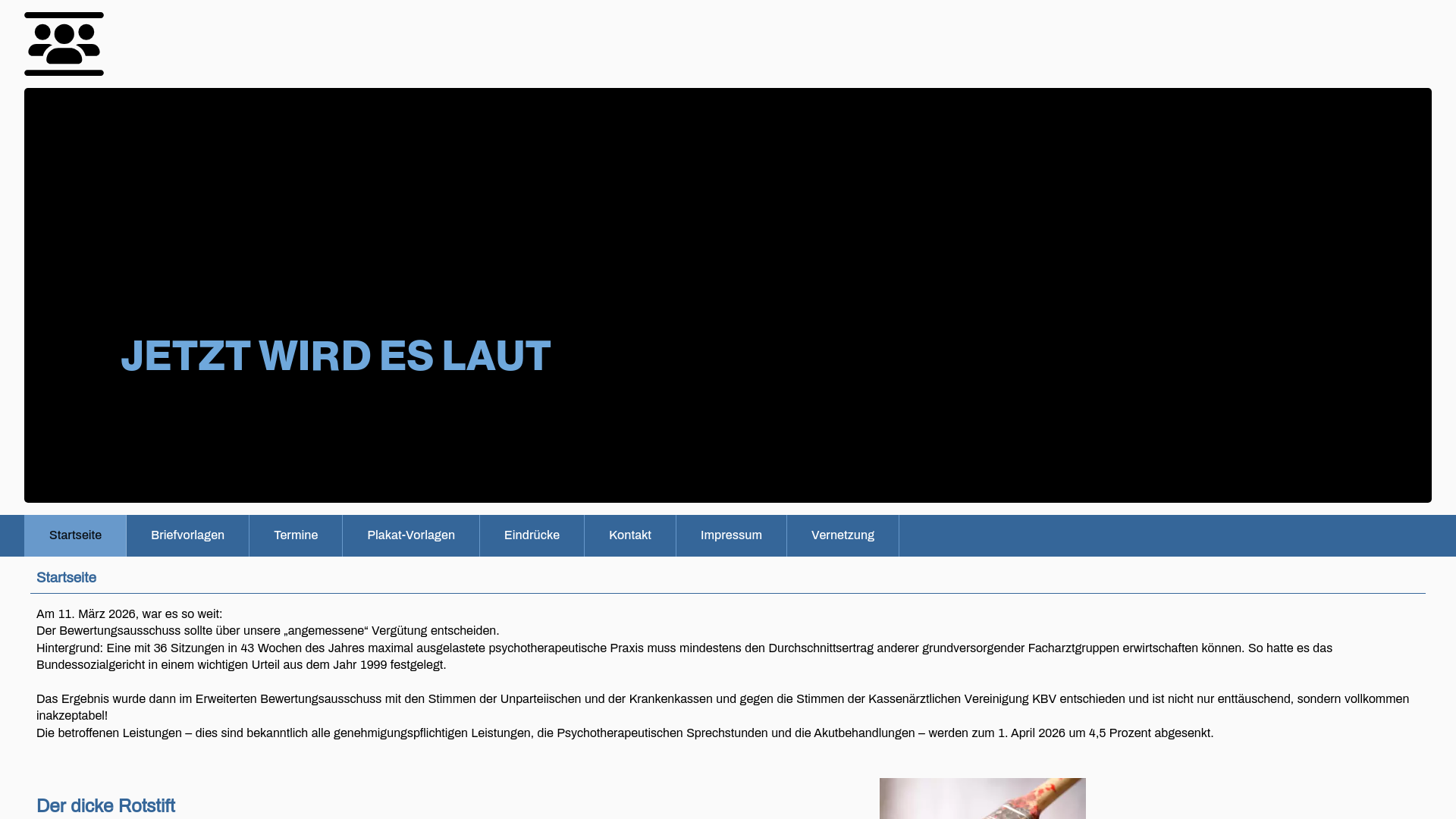 website screenshot of https://jetzt-wird-es-laut.de/