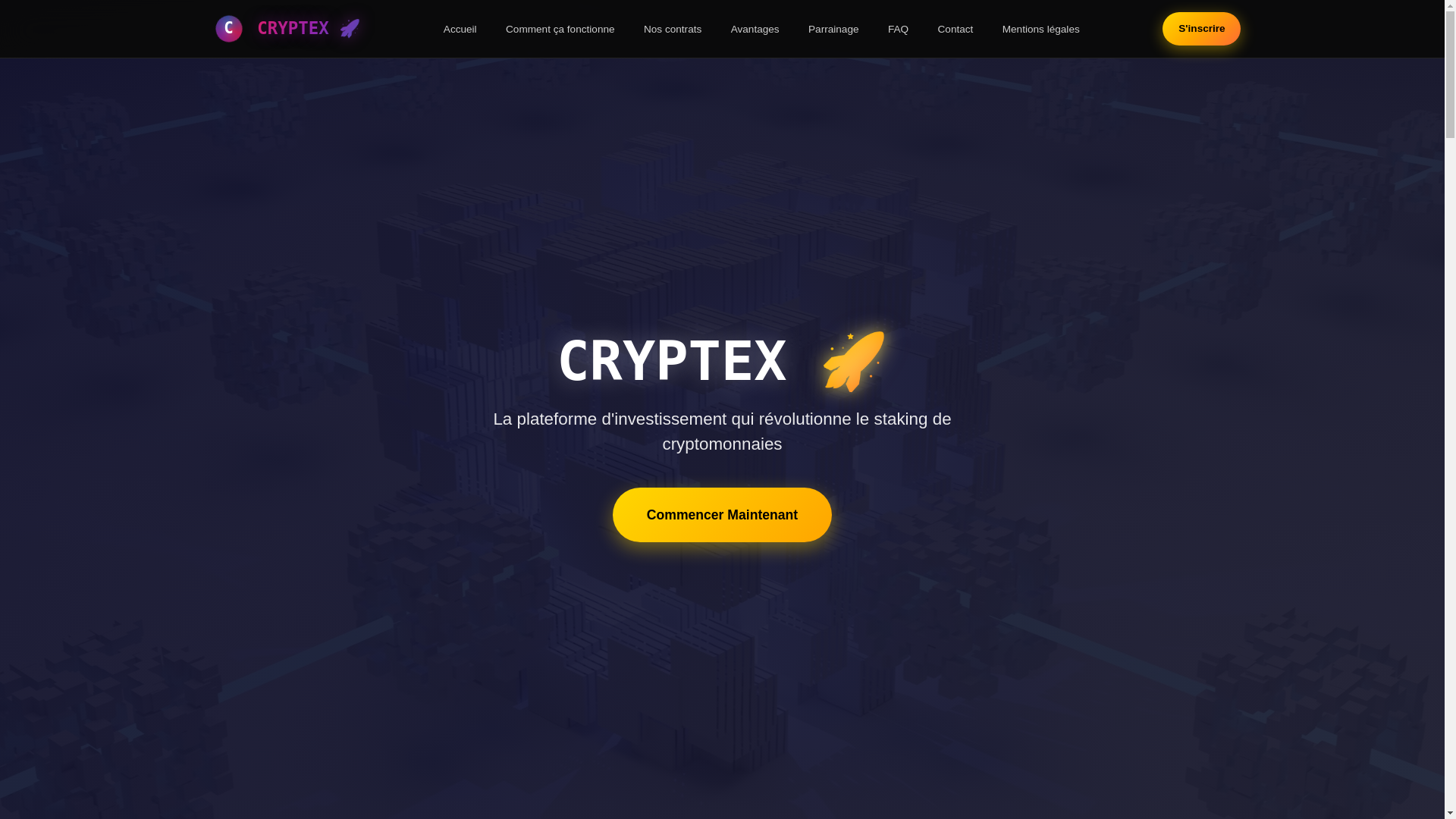 website screenshot of https://cryptexdefi-benin.com/