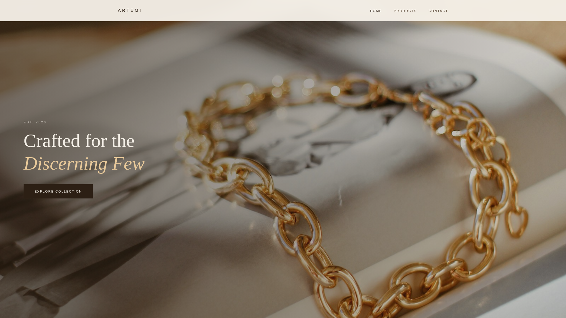 website screenshot of https://artemi.in/