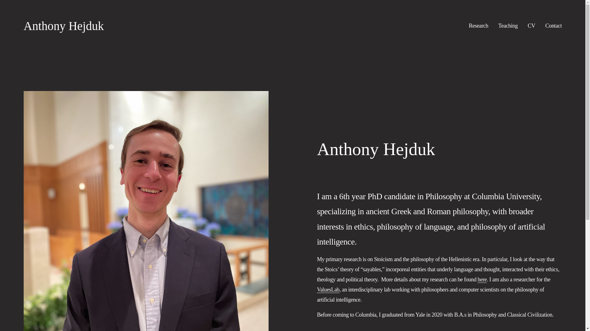 website screenshot of https://anthony-hejduk.com/