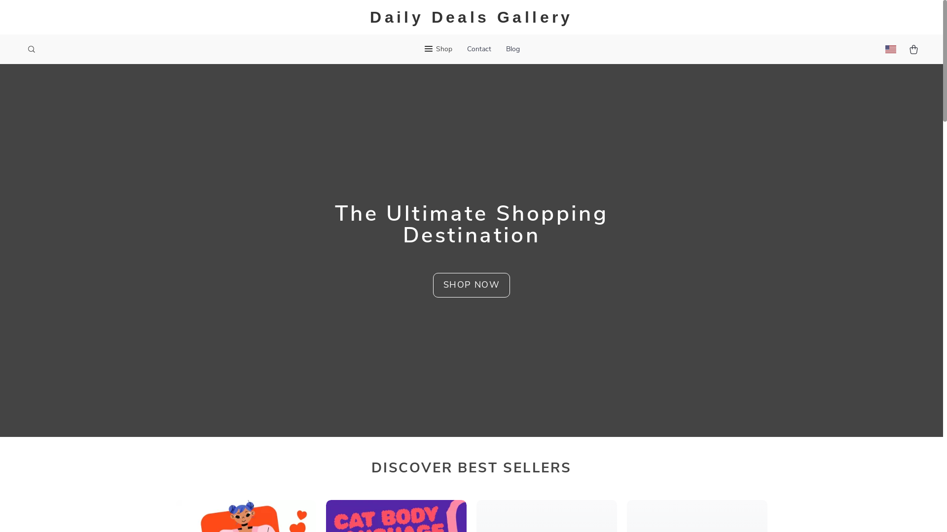 website screenshot of https://dailydealsgallery.shop/
