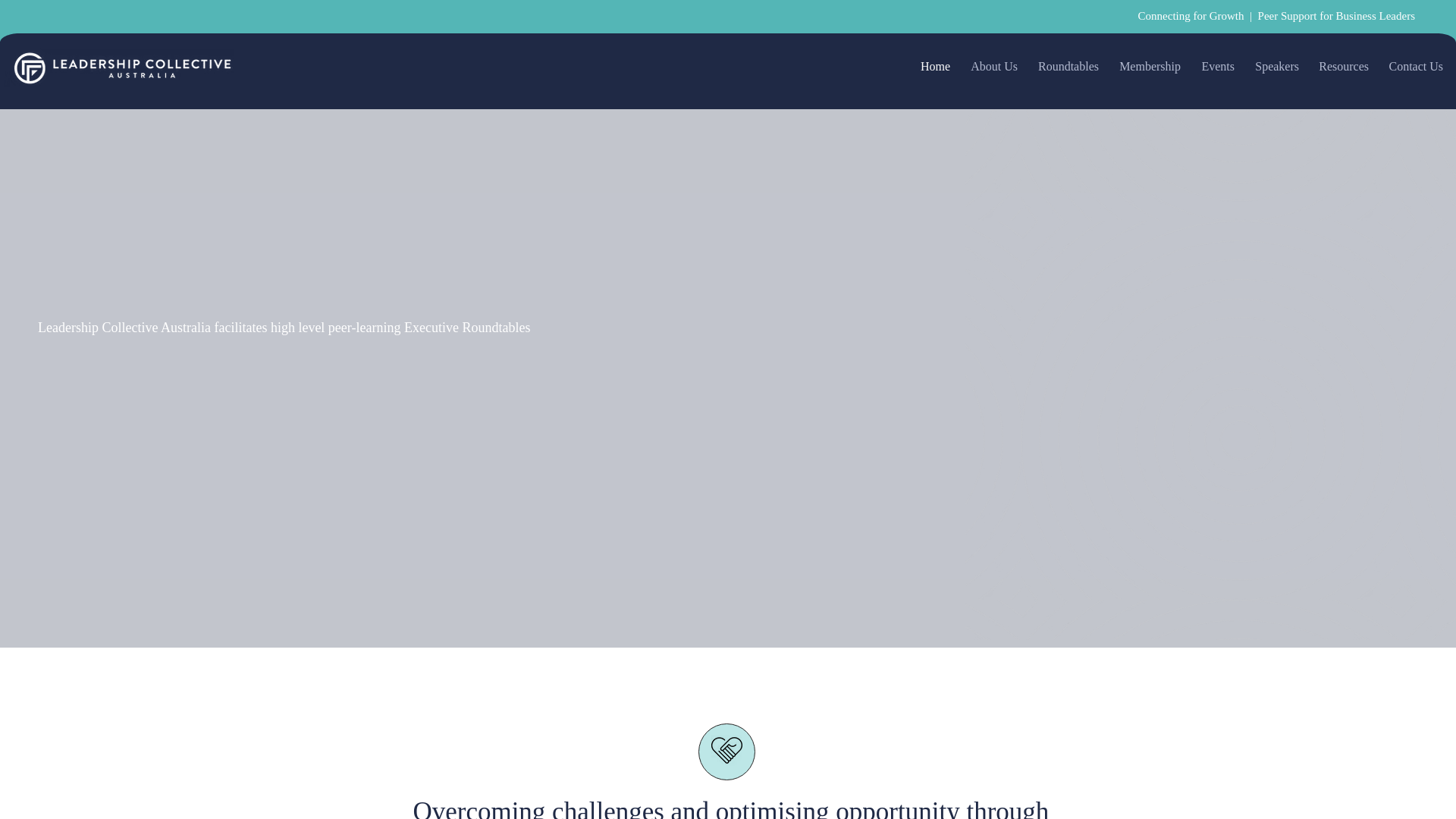 website screenshot of http://www.leadershipcollectiveaustralia.com.au/