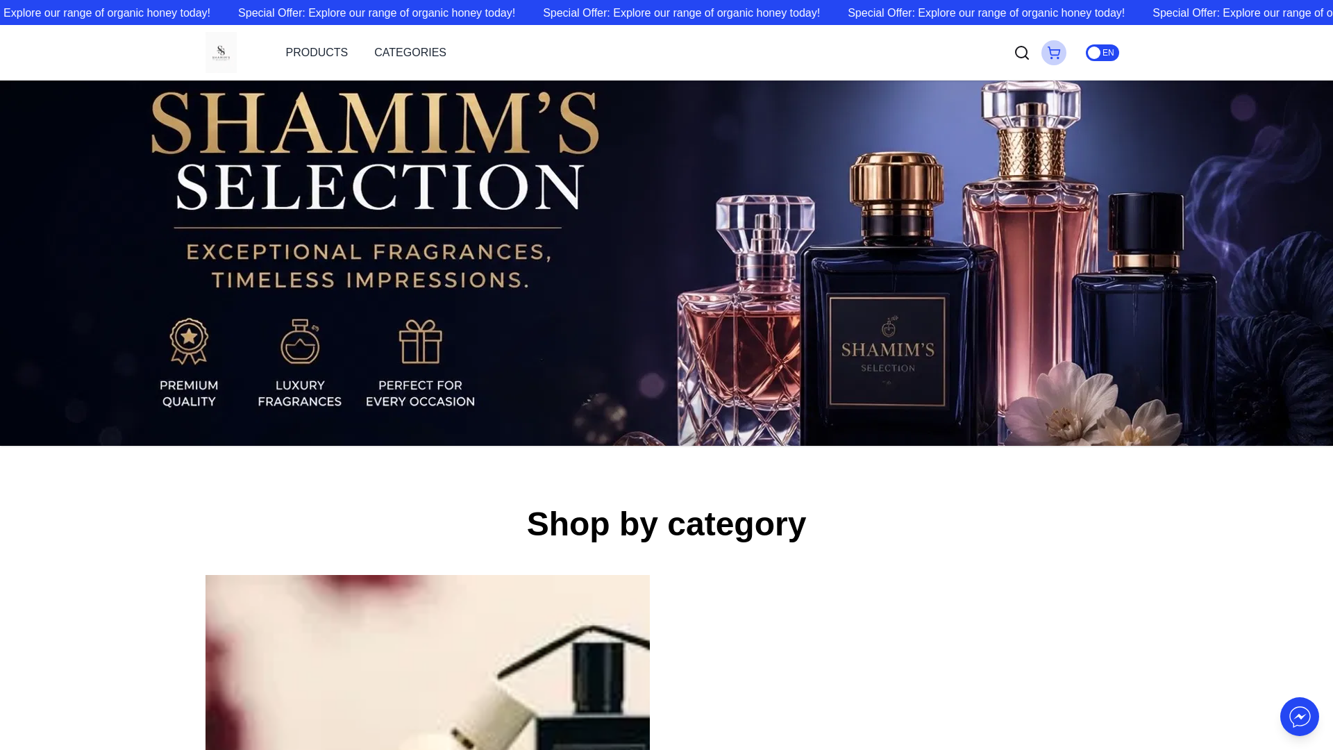 website screenshot of https://shamimsselection.com
