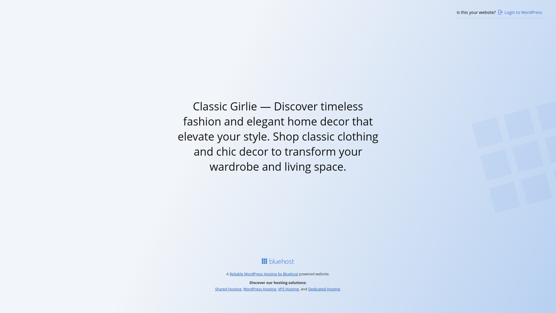 website screenshot of https://classicgirlie.com/