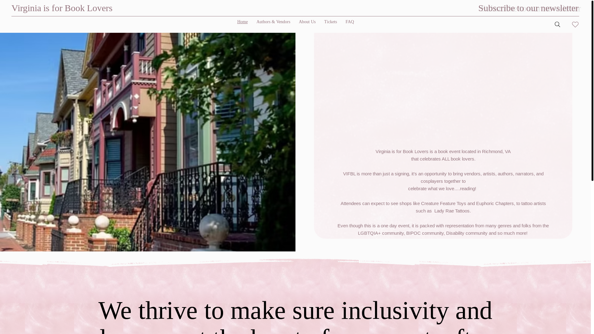website screenshot of https://virginiaisforbooklovers.com/