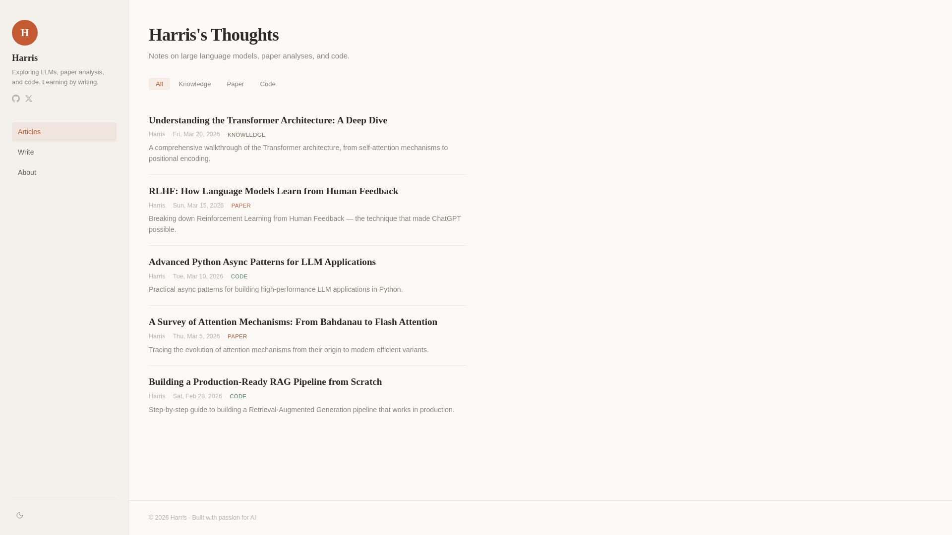 website screenshot of https://harris404-blog.pages.dev/