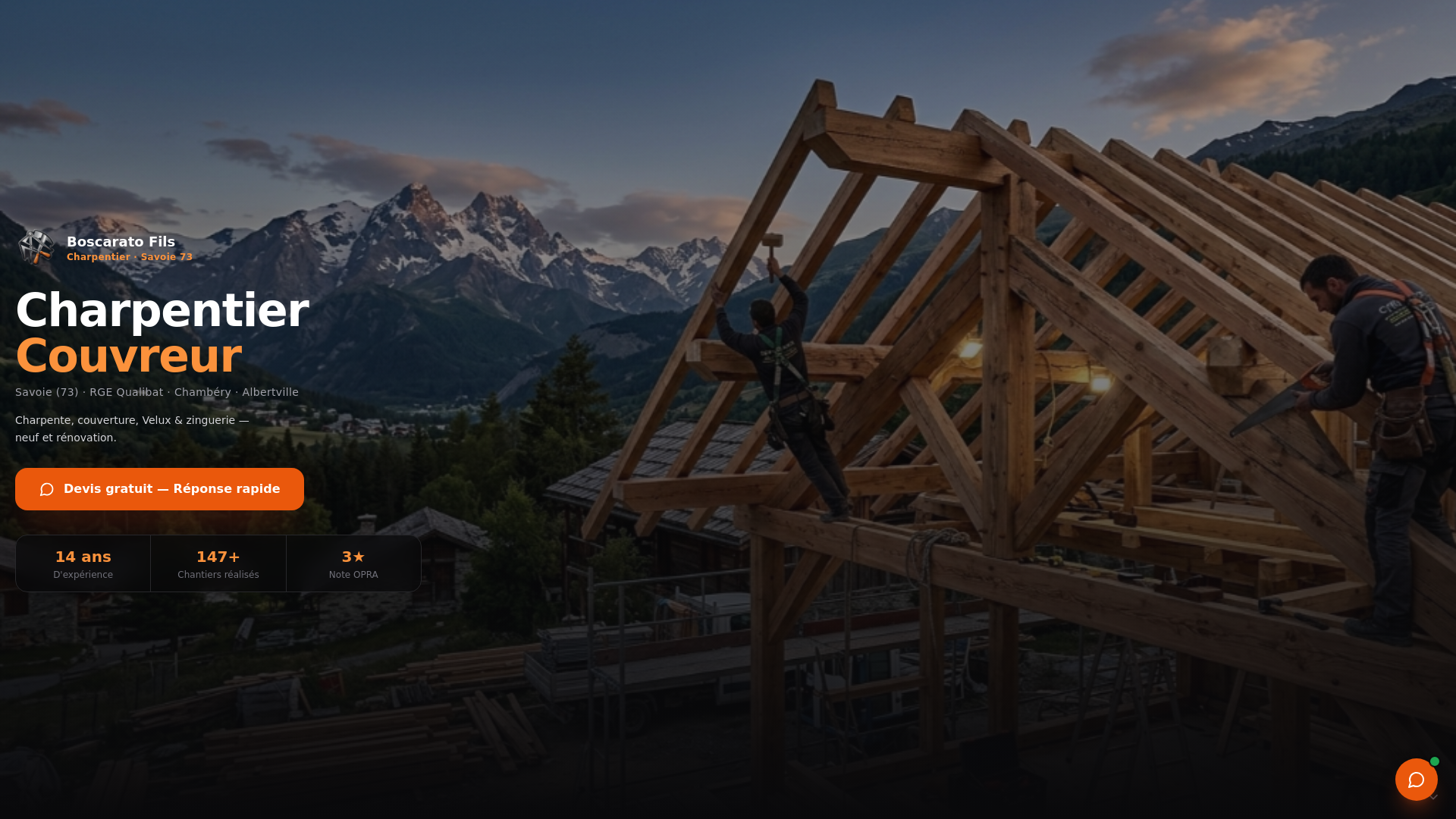 website screenshot of https://boscarato-charpente.com/