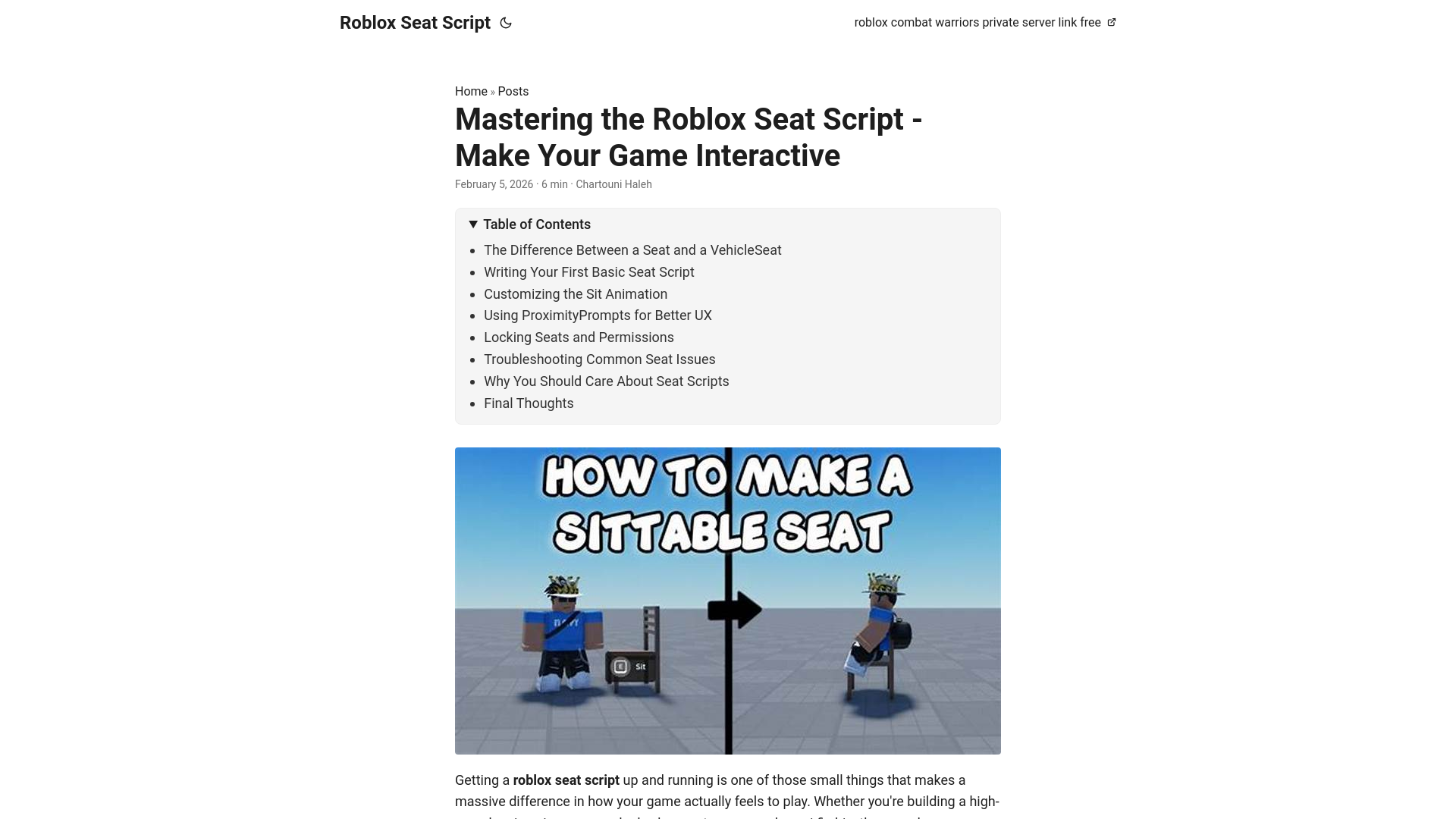 website screenshot of https://robloxseatscript.pages.dev/