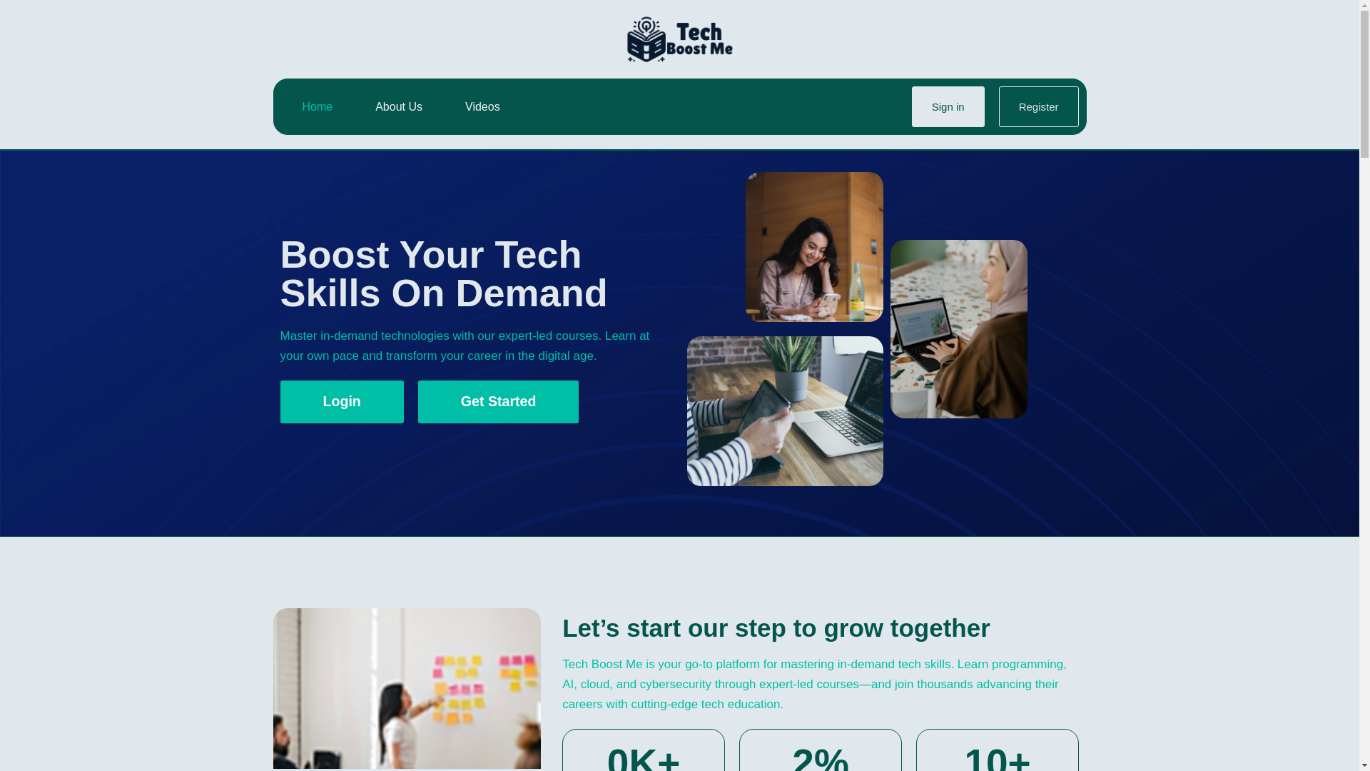 website screenshot of https://techboostme.co/