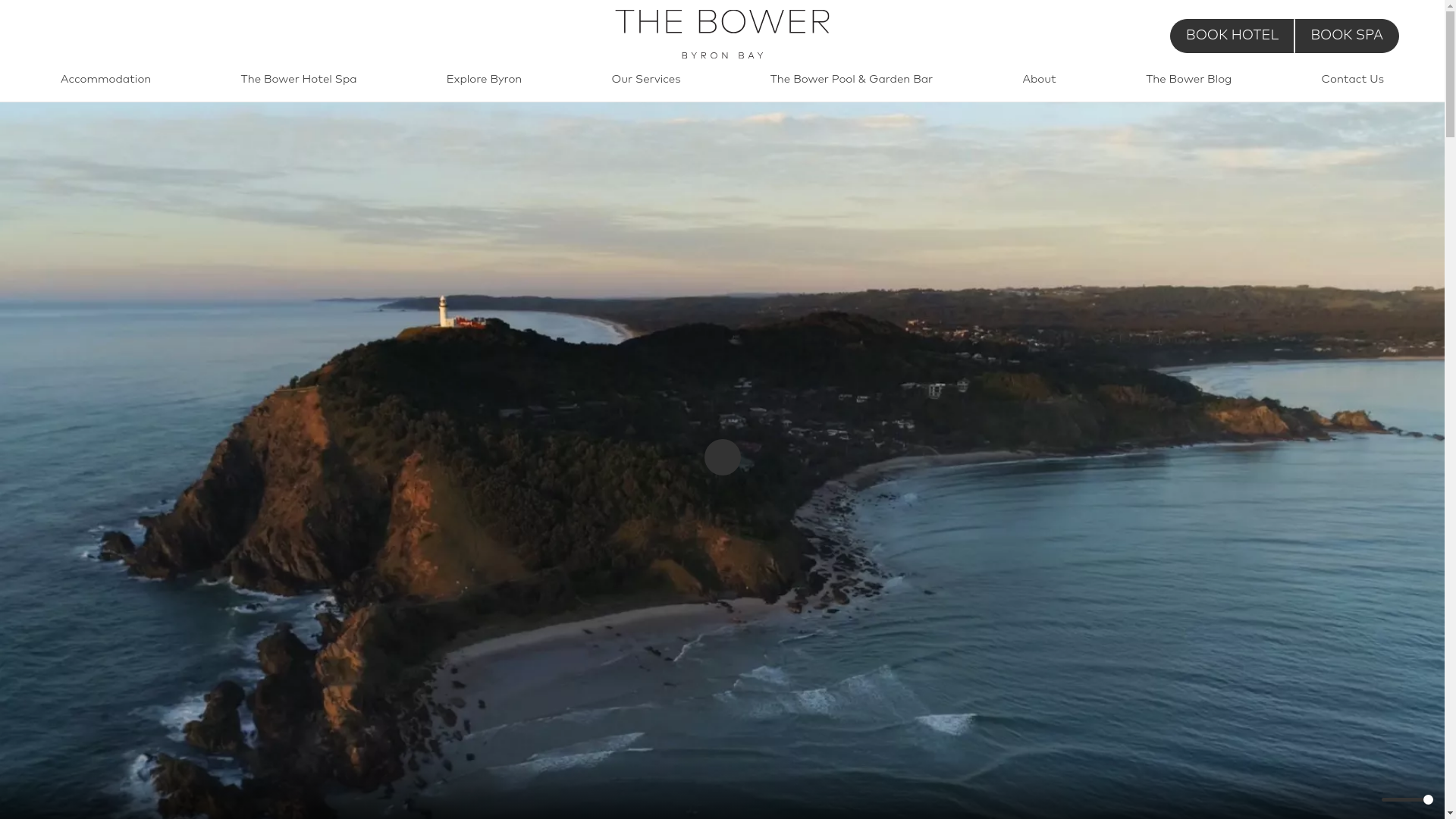 website screenshot of https://thebowerbyronbay.online/