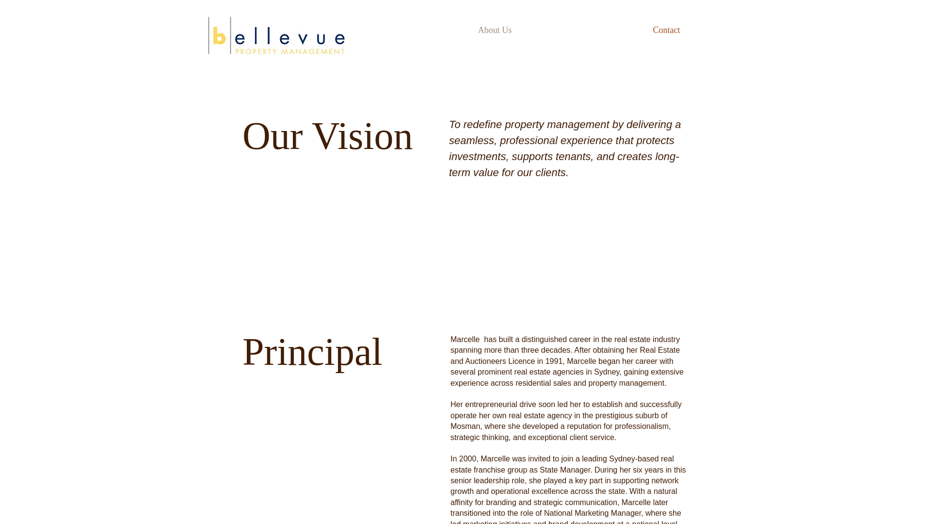 website screenshot of https://bellevuepropertyagency.com.au