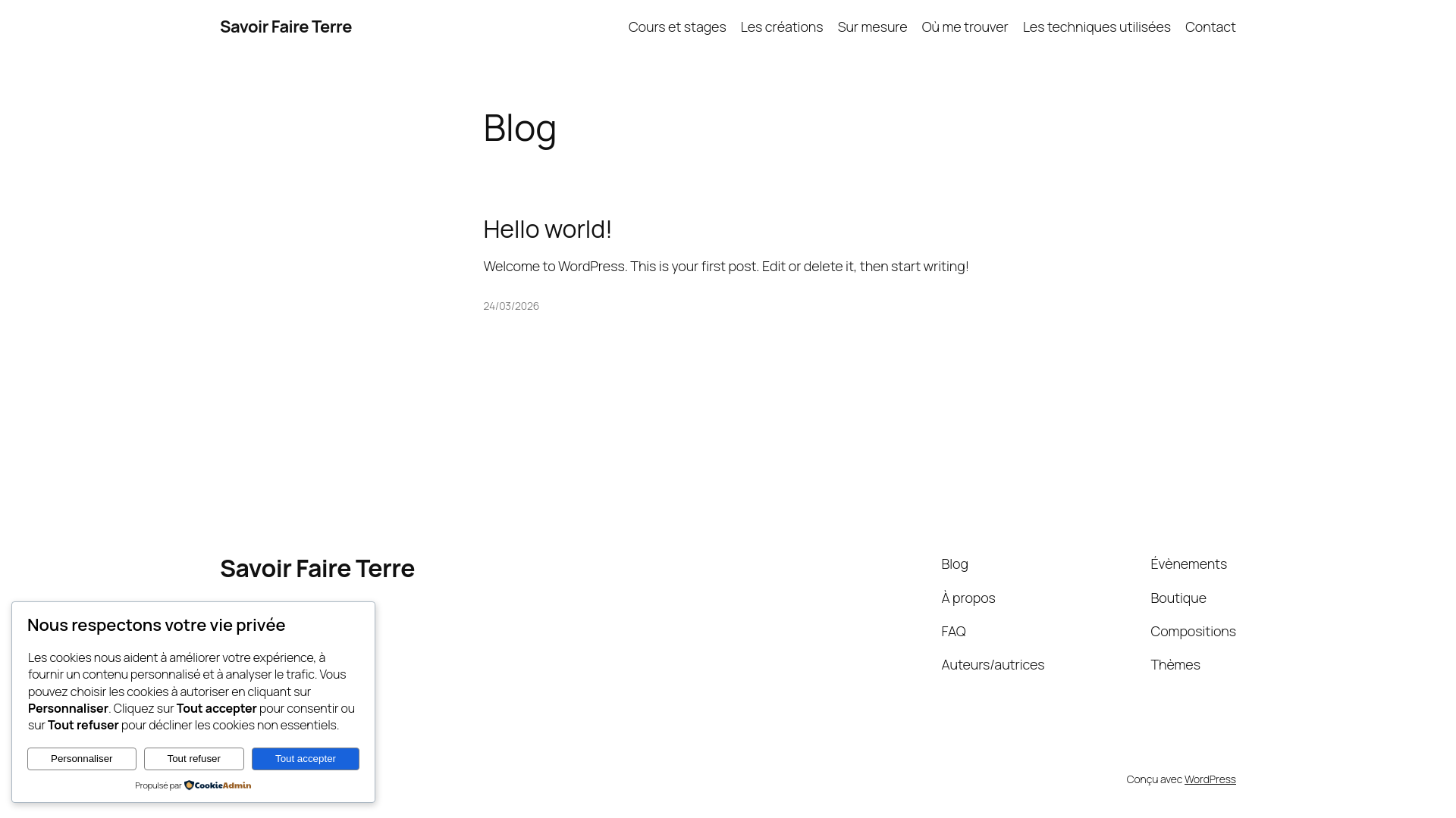 website screenshot of https://savoirfaireterre.fr/