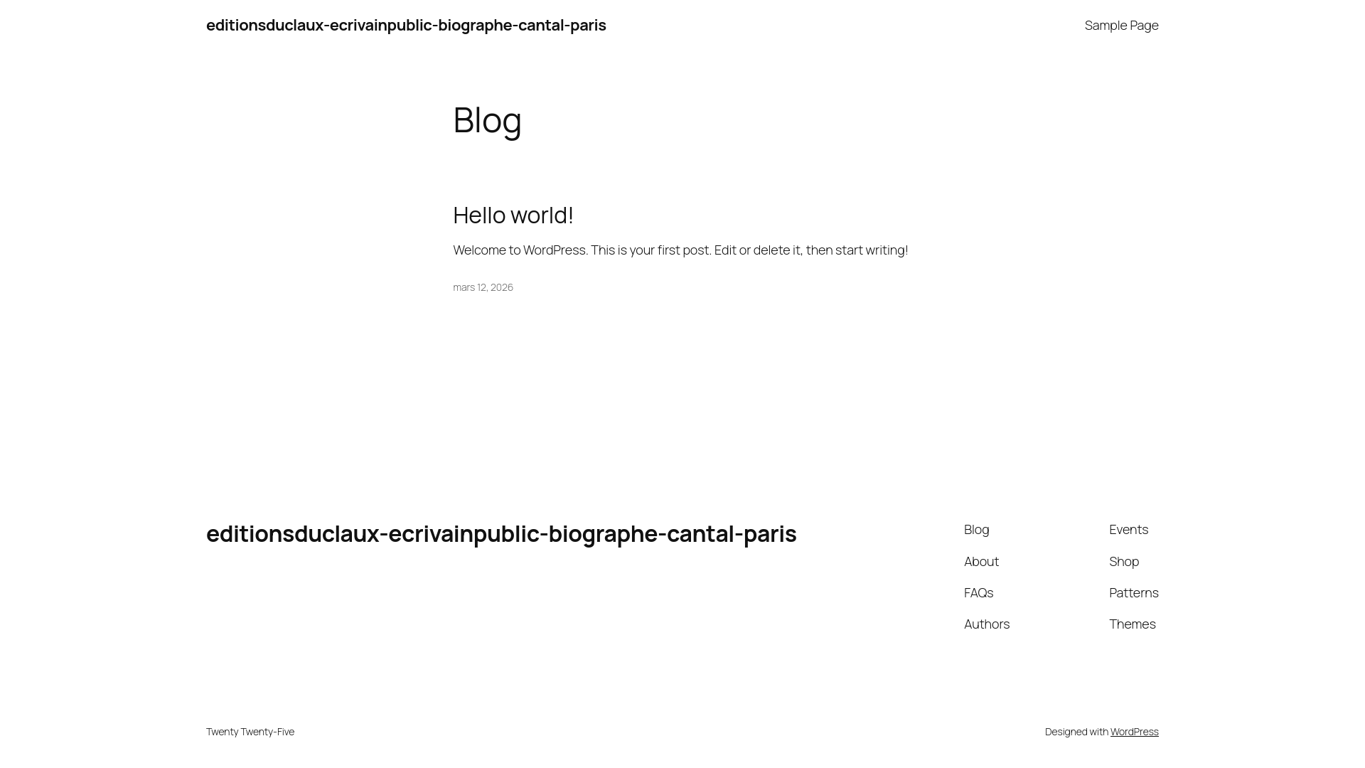 website screenshot of https://editionsduclaux.fr/