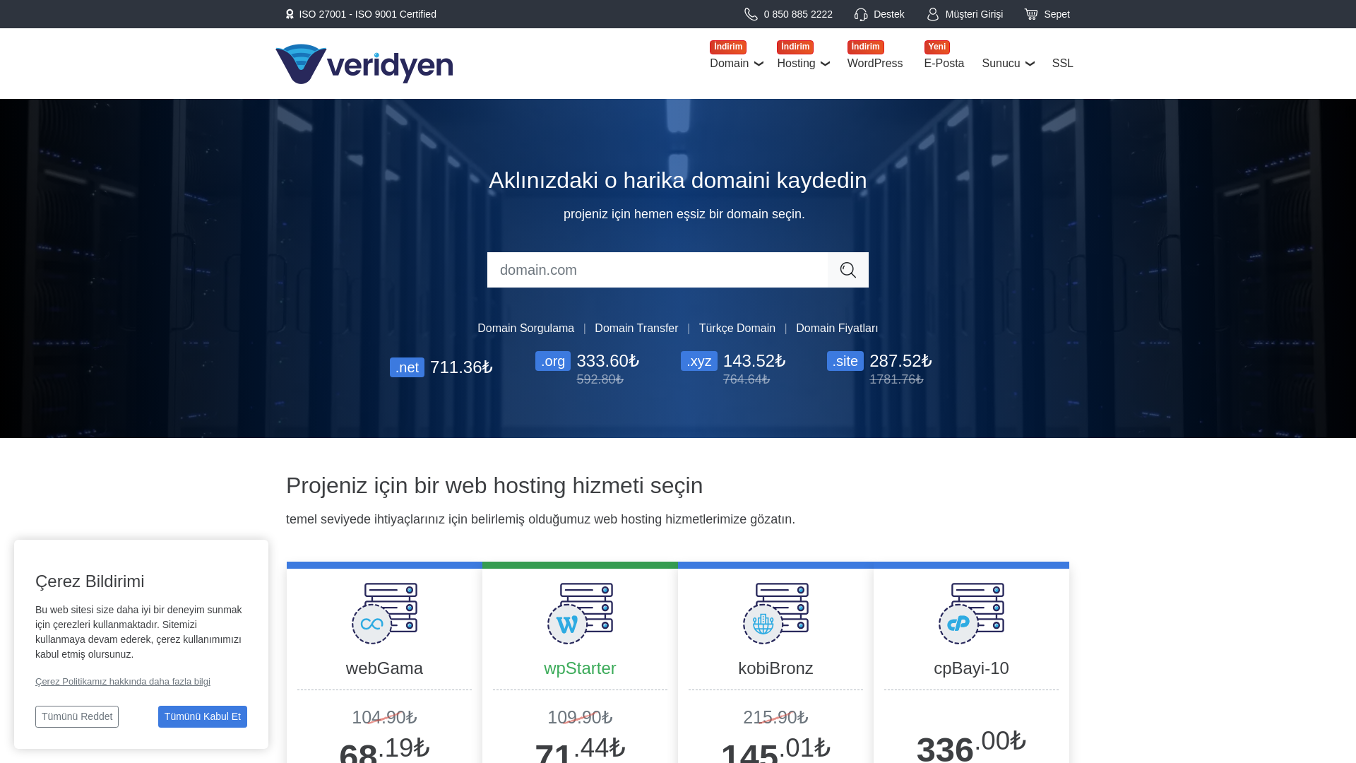 website screenshot of https://www.veridyen.com/