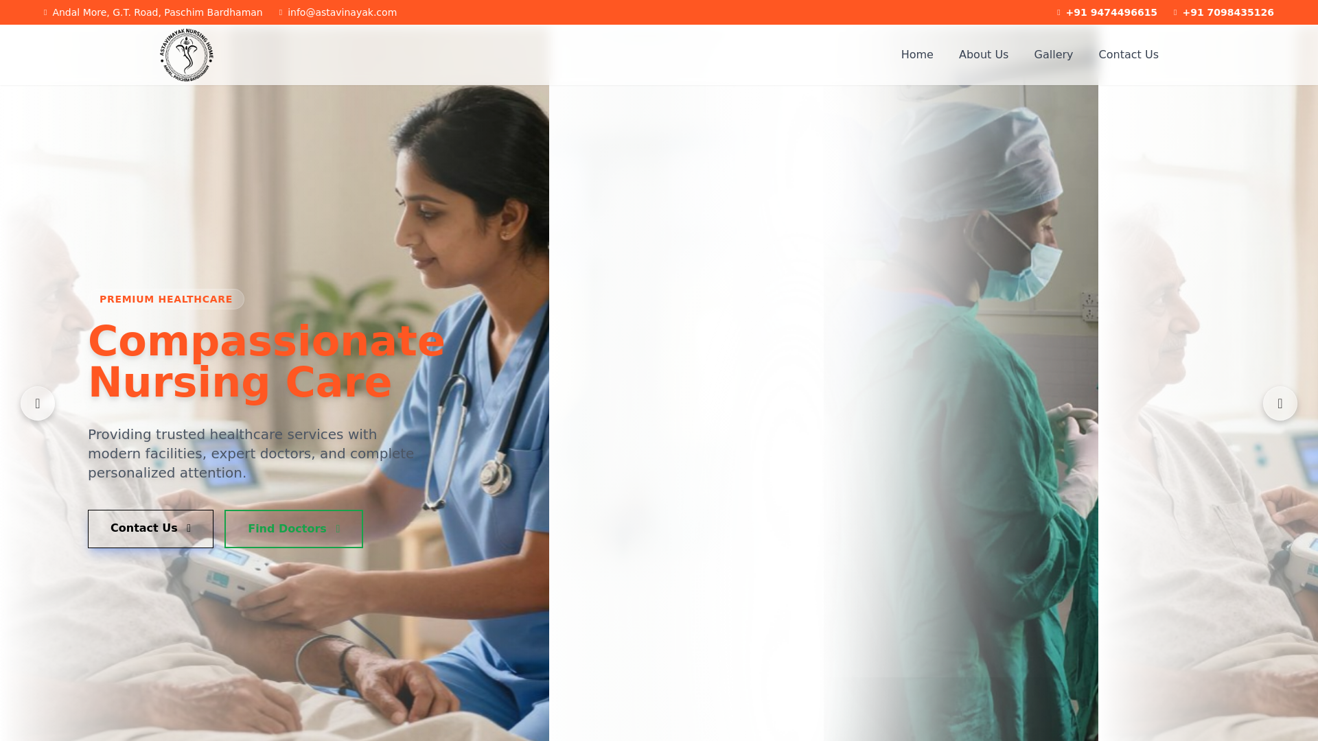 website screenshot of https://astavinayaknursinghome.in
