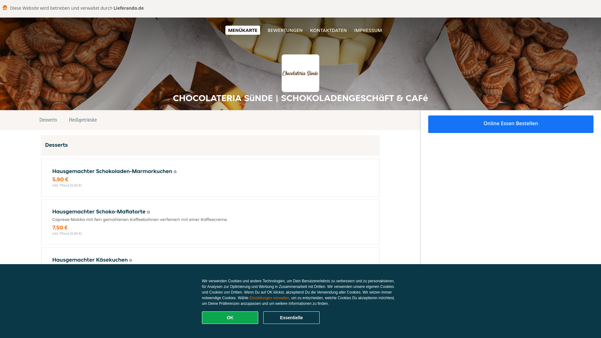 website screenshot of https://chocolateriasunde-berlin.de/