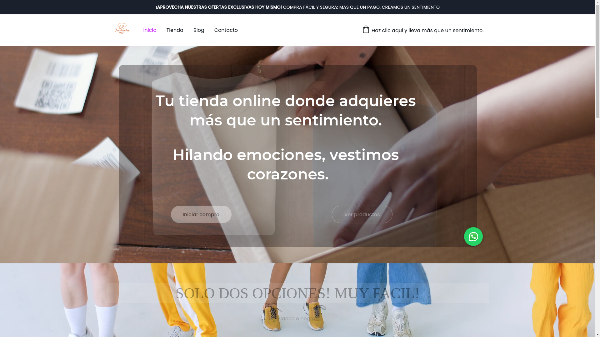 website screenshot of https://tendenciasdc.shop/