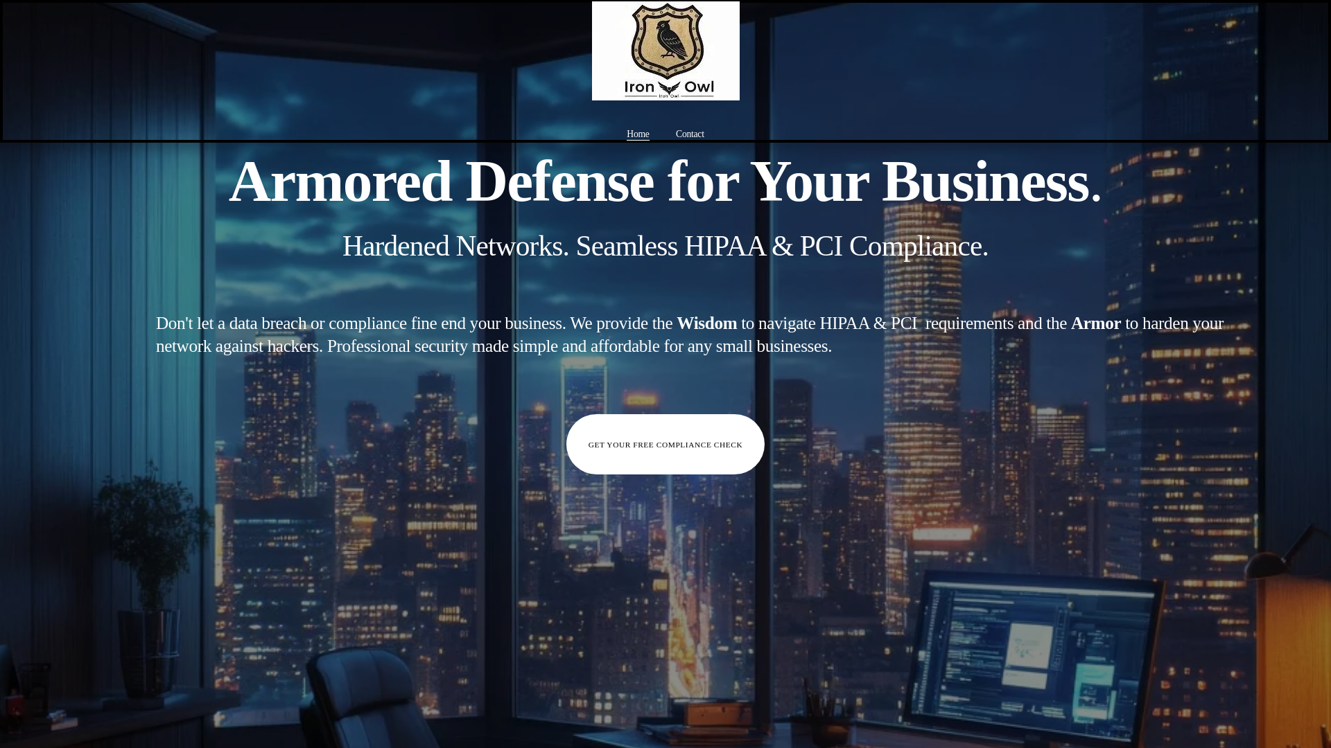 website screenshot of https://ironowlcompliance.com/